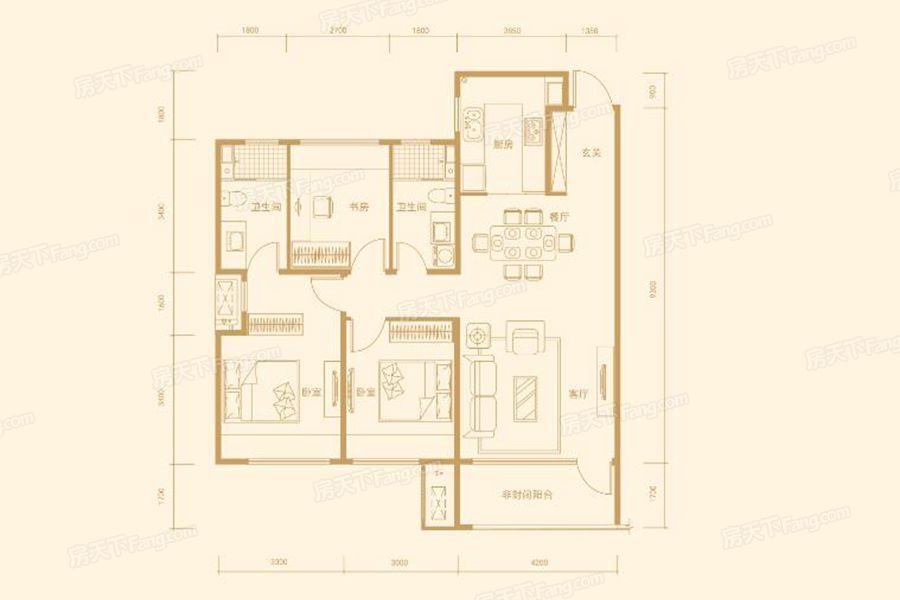 融創融公館120㎡戶型圖